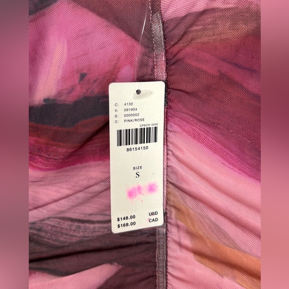 Anthropologie Long-Sleeve Printed Mesh Midi Dress Size Small - Picture 12 of 14